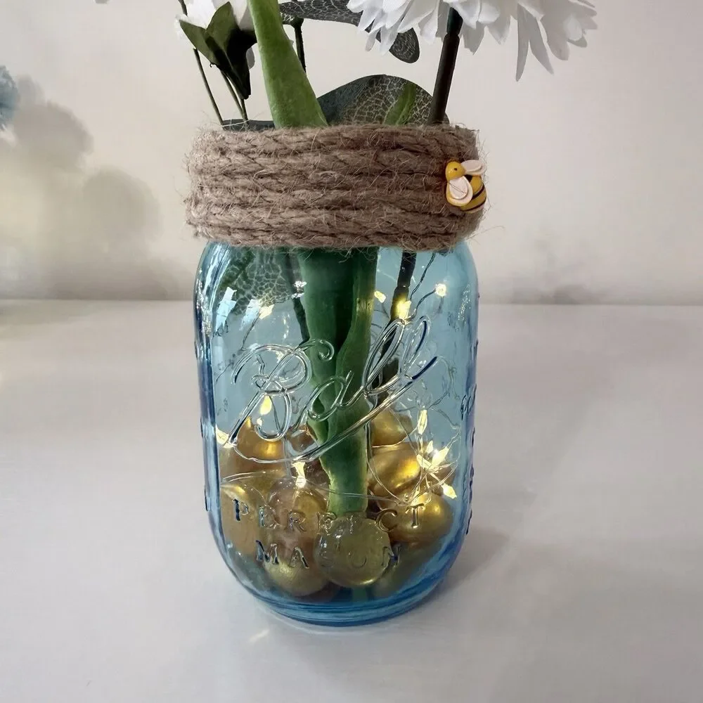 Handmade Mini Honey Bee Faux Floral Arrangement Centerpiece Baby Shower